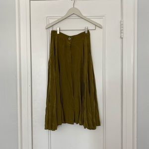 Madewell olive green midi skirt